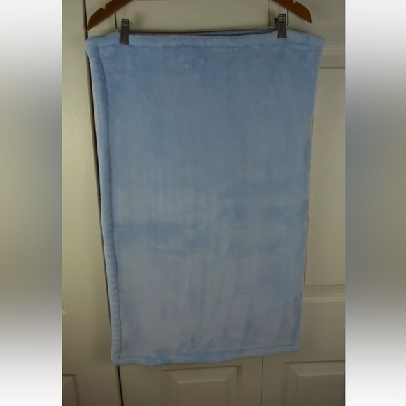 Idea Nuova Solid Light Blue Baby Blanket Plush Sherpa Security Lovey Thick - Picture 3 of 9